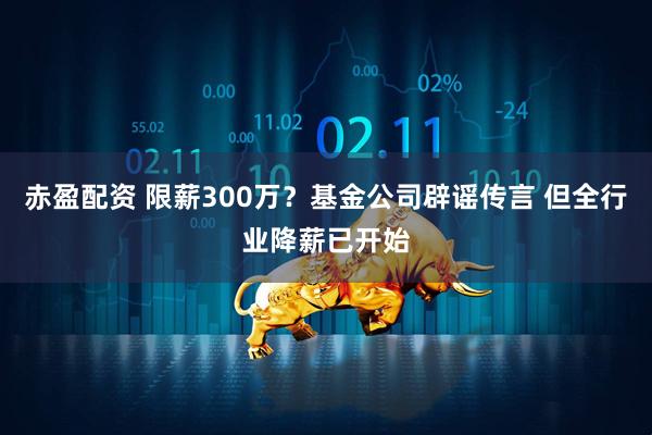 赤盈配资 限薪300万？基金公司辟谣传言 但全行业降薪已开始